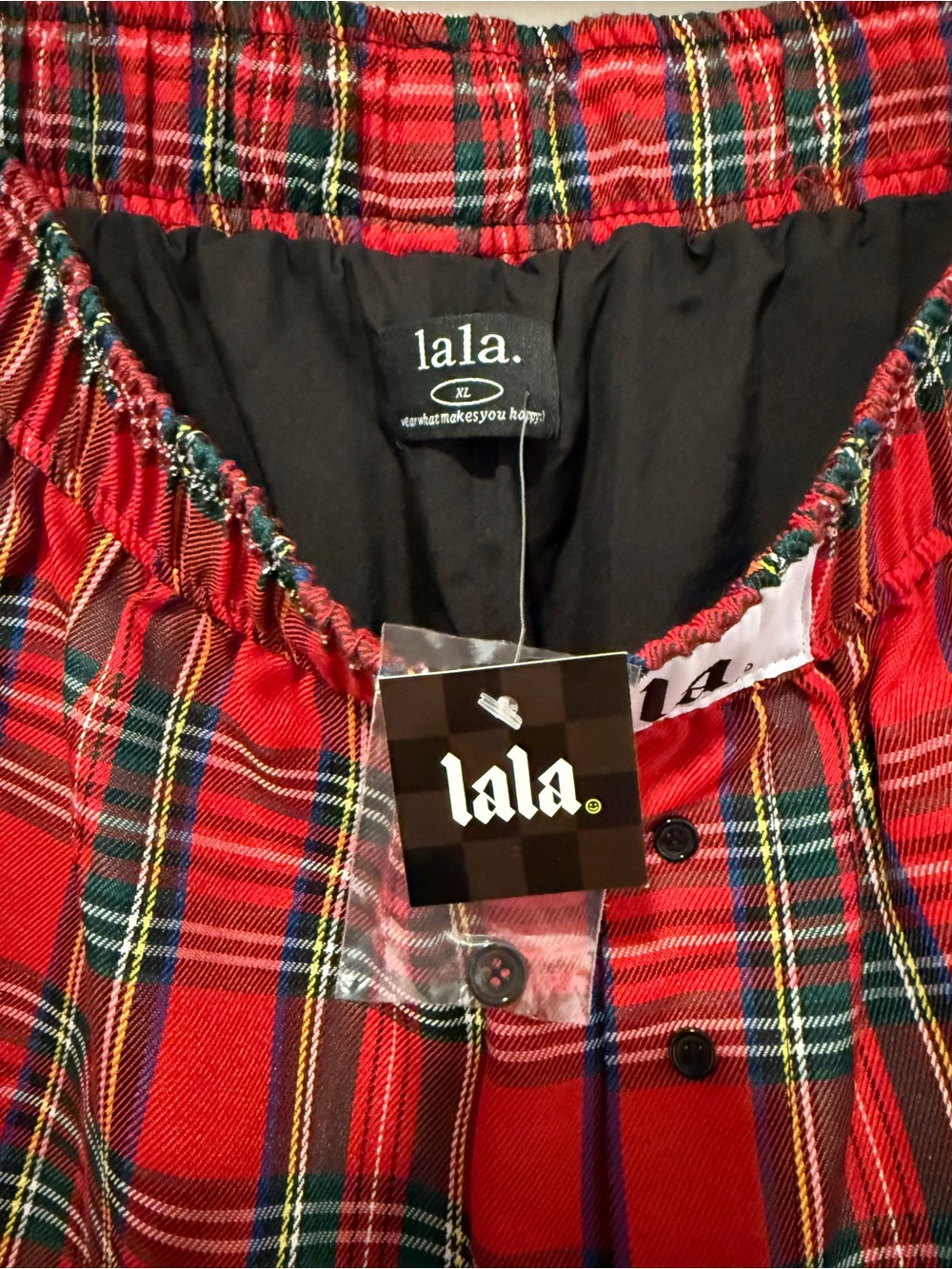 🙂 NWT Dressed in LaLa Down Bad Plaid Icon Boxer Shorts ☯️ - Picture 4 of 7